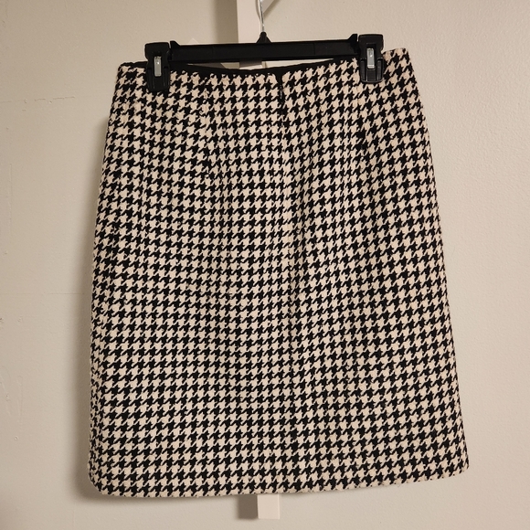 J. Crew 100% Wool Houndstooth Mini Skirt | Size P8 Petite Size 8 Vintage - Picture 3 of 9